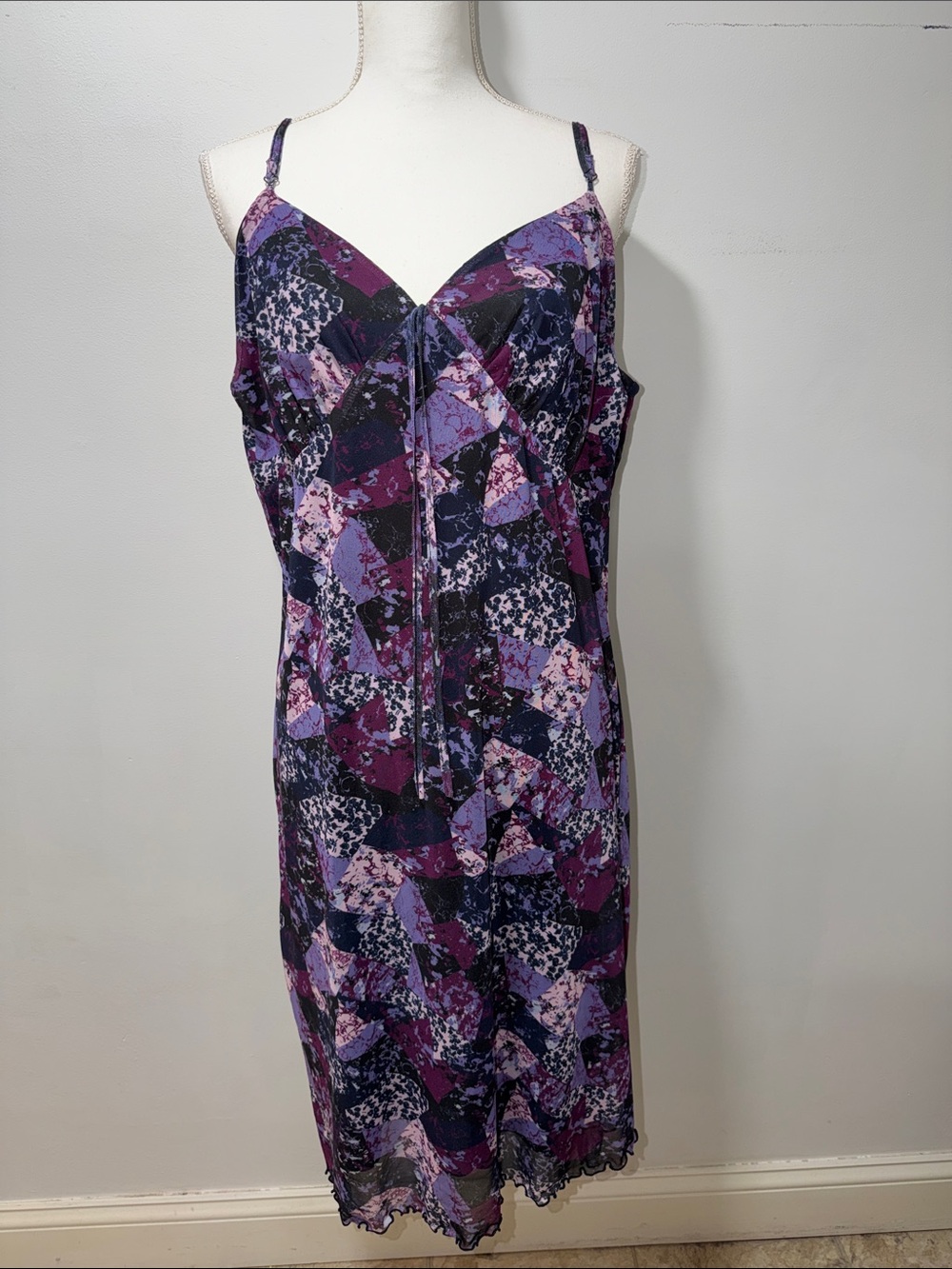BP Womens Ruffle Floral Mini Dress Coquette Girl‎ Patchwork Plus 2X Y2K 90s Cute